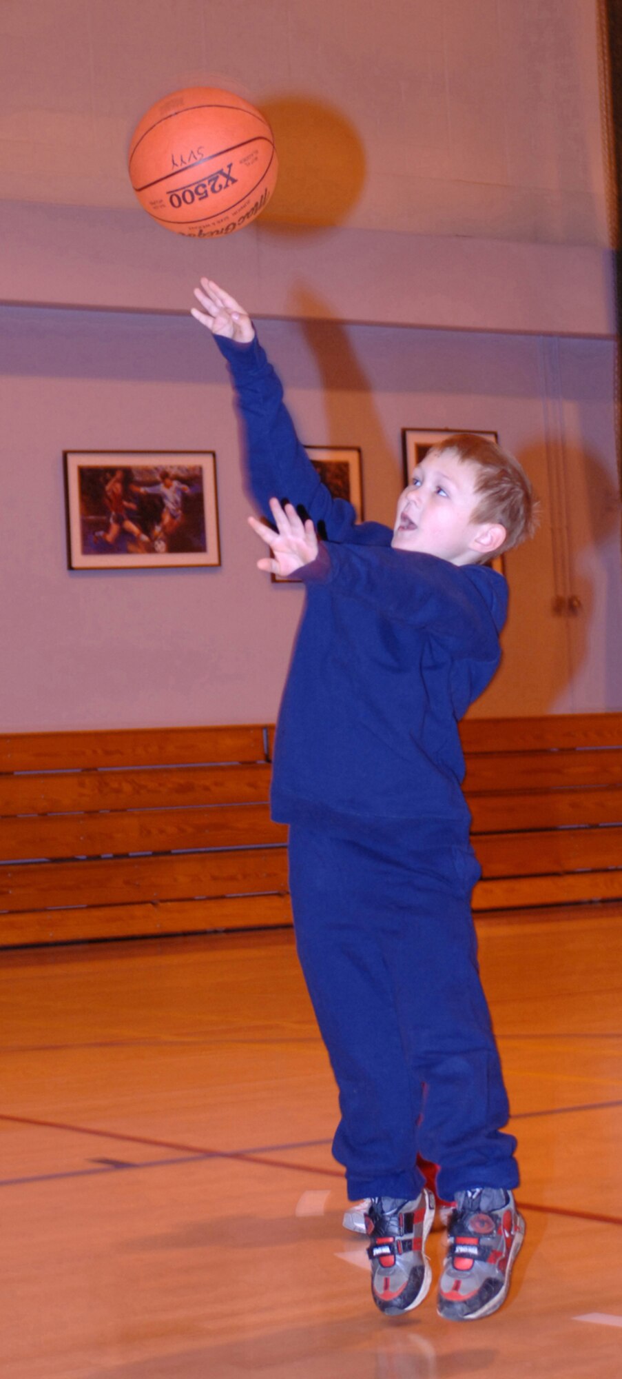 William Houin shoots a jumper at the RAF Croughton Youth Basketball Camp Dec 6.