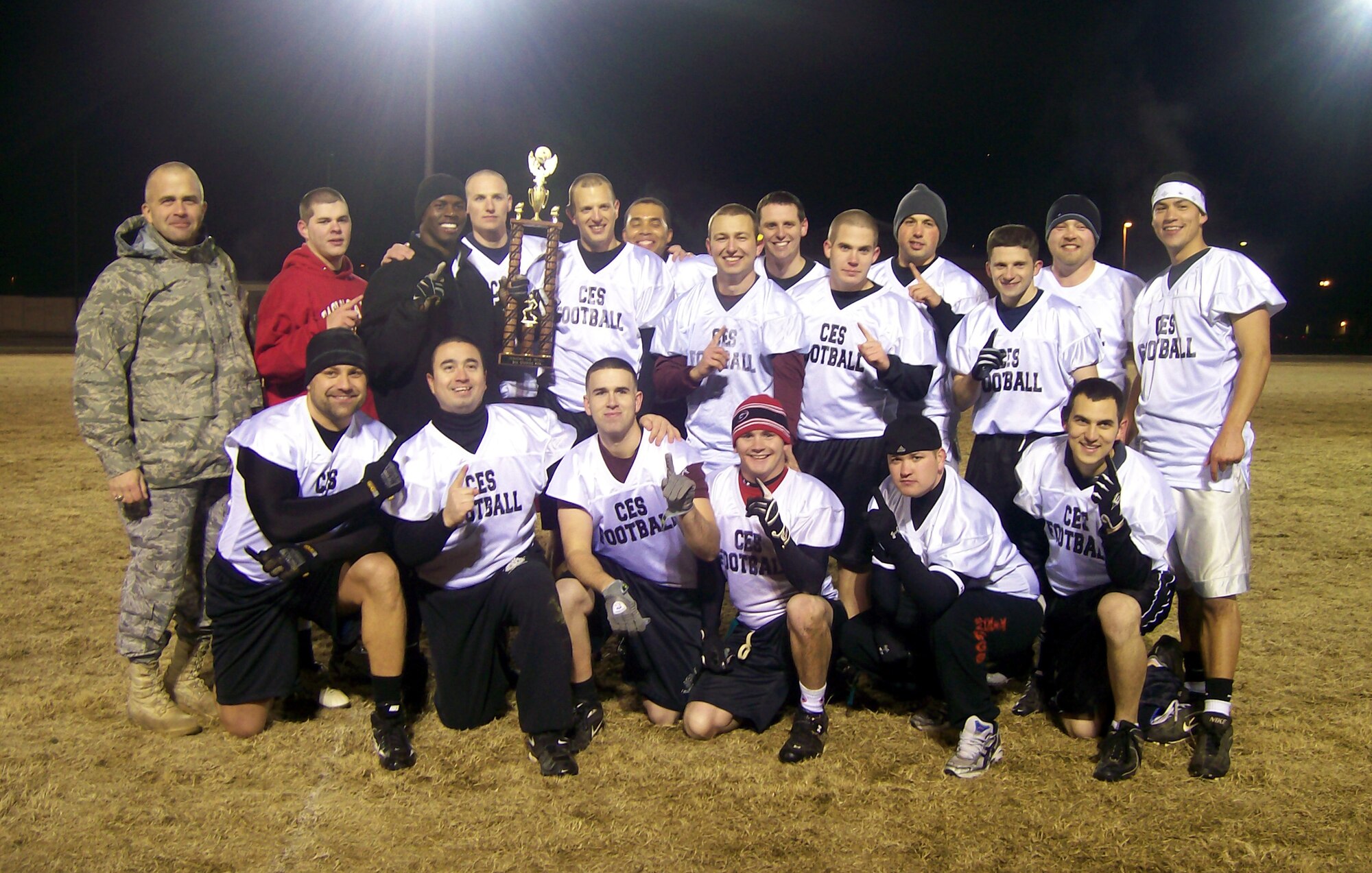 The Championship Flag Football game was held Dec. 4 at 6 p.m. The 14th Civil Engineer Squadron took the championship from the 14th Operational Support Squadron’s RAPCON with a score of 25-0.
