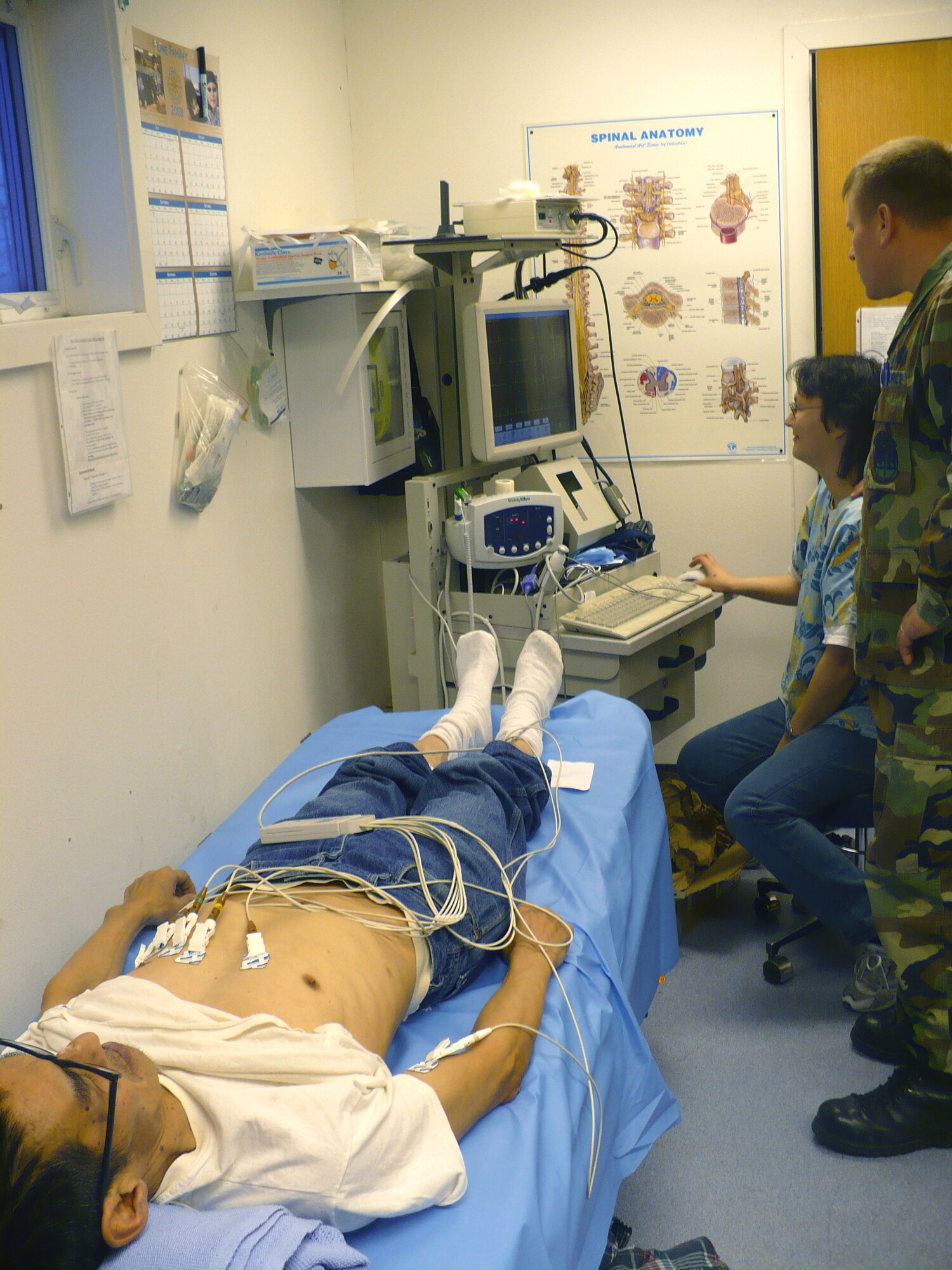 SELAWIK, Alaska -- Staff Sgt. Donovan Olinc, 3rd Impatient Squadron, looks on during a medical test. During the 3rd Medical Group’s trip to Selawik, the members provided more than $50,000 worth of medical care to Alaskan natives. The Arctic Medics visited three remote villages providing medical care to nearly 800 natives. (U.S. Air Force photo)