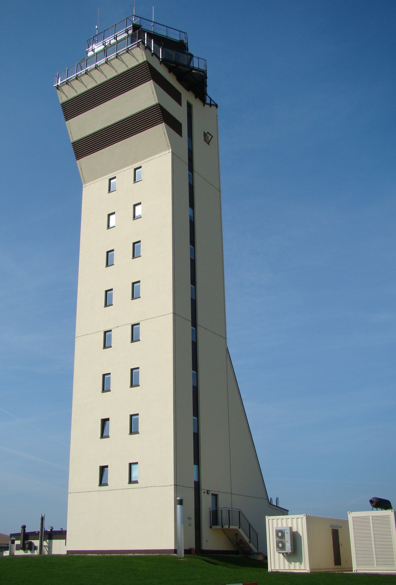 The new air traffic control tower at Spangdahlem Air Base. Three teams from the 86th Air and Space Communications Group recently helped get the new tower online by providing hardware and software installation. (Photo courtesy of the 86th Air and Space Communications Group)