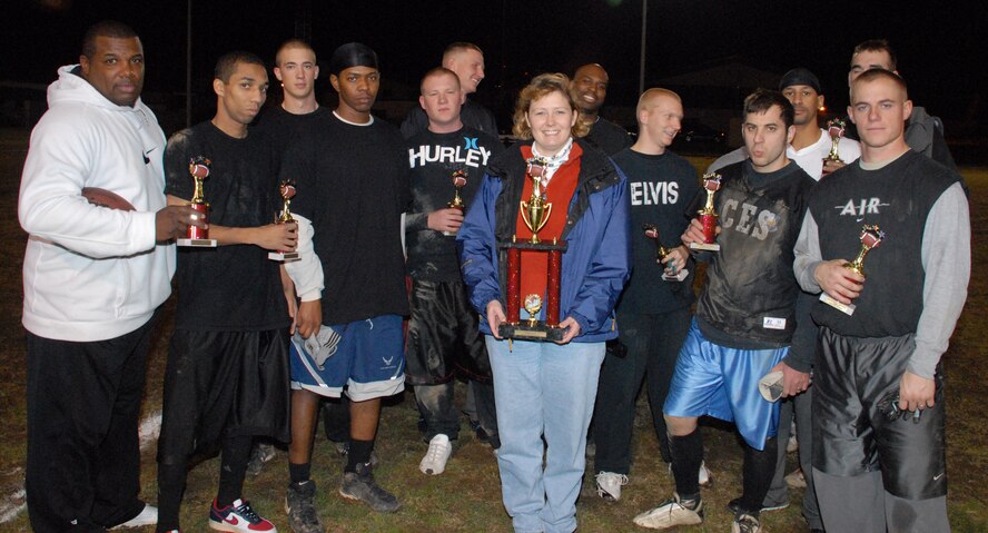 The 436th Civil Engineer Squadron took second place in the Intramural Flag Football Championship Dec. 15.