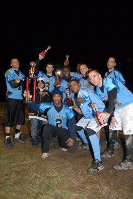 The 436th Maintenance Squadron took first place in the Intramural Flag Football Championship Dec. 15.