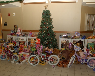 12/15/2008 - More than $4,000 worth of toys were collected by basic military trainees from the 343rd Training Squadron for Toys for Tots. Since its inception, Toys for Tots has given more than 370 million toys to needy children throughout the United States. (USAF photo by Alan Boedeker)                                 