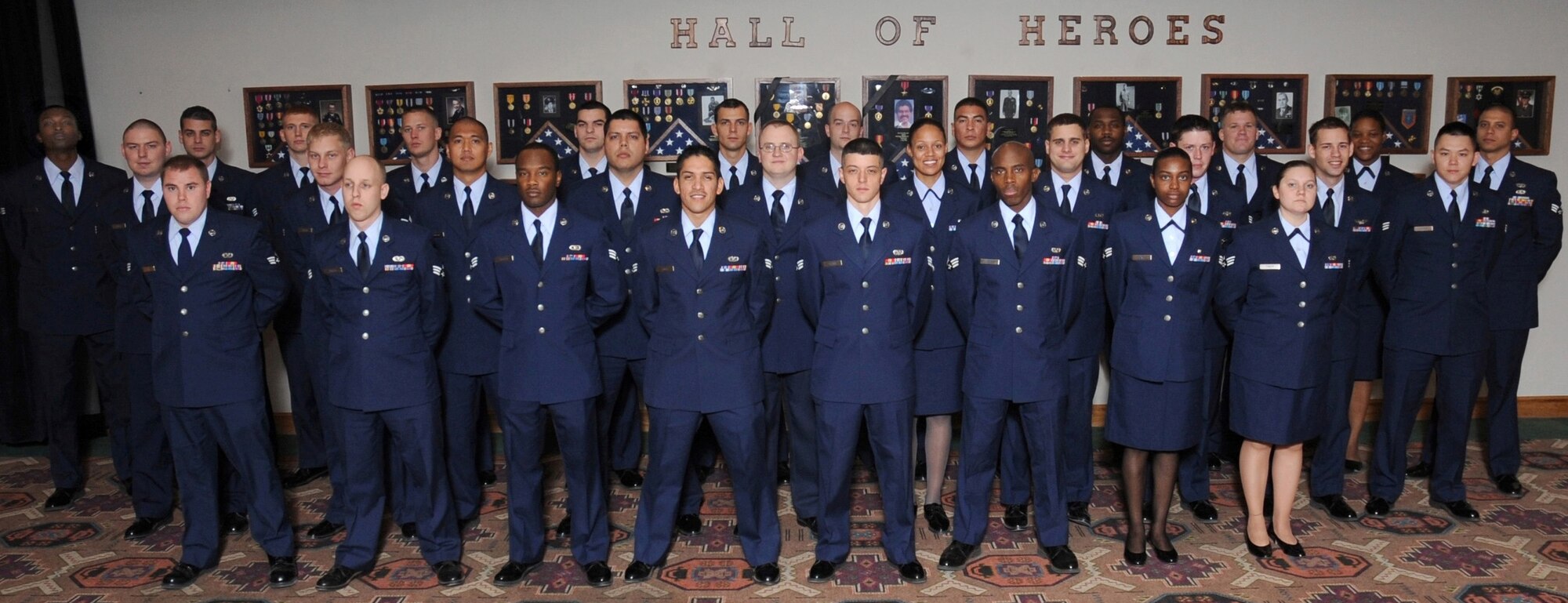 CANNON AIR FORCE BASE, N.M. - Cannon's newest leaders graduate from Airman Leadership School Dec. 18 during a ceremony at the Landing. ALS prepares Airmen for their role as a noncommissioned officer. (U.S. Air Force photo/Airman 1st Class Evelyn Chavez)