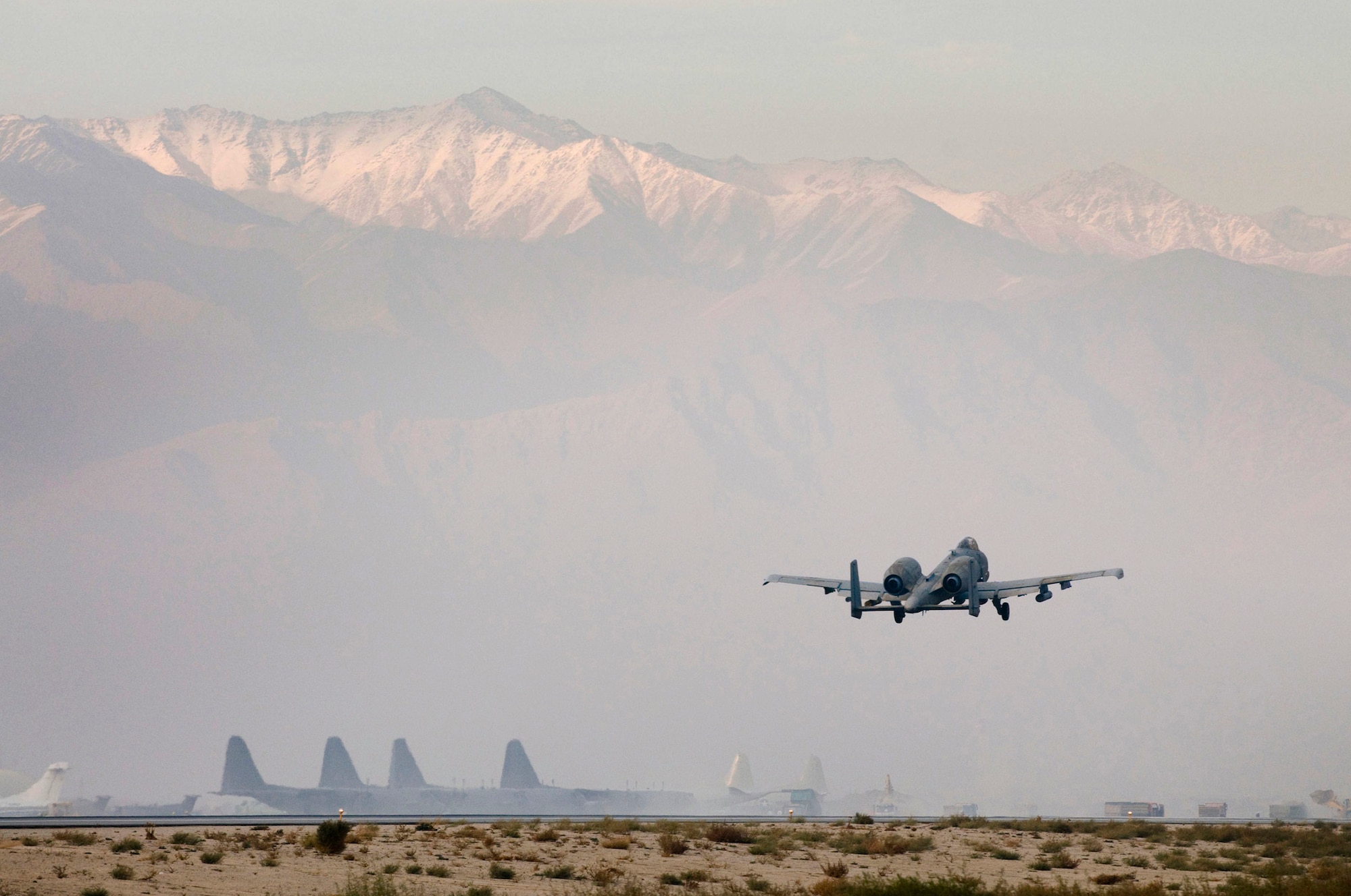 An A-10 Thunderbolt II takes off on an Operation Enduring Freedom mission Dec. 2 at Bagram Airfield, Afghanistan. (U.S. Air Force photo/Staff Sgt. Samuel Morse)