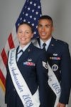 Staff Sgt. Courtney Linde (left) and Capt. Carlos Ferrer were selected as the 2009 Randolph Air Force Base Ambassadors Dec. 16. Sergeant Linde and Captain Ferrer will represent Randolph in 2009 by participating in community outreach and base activities. (photo by Dave Terry)