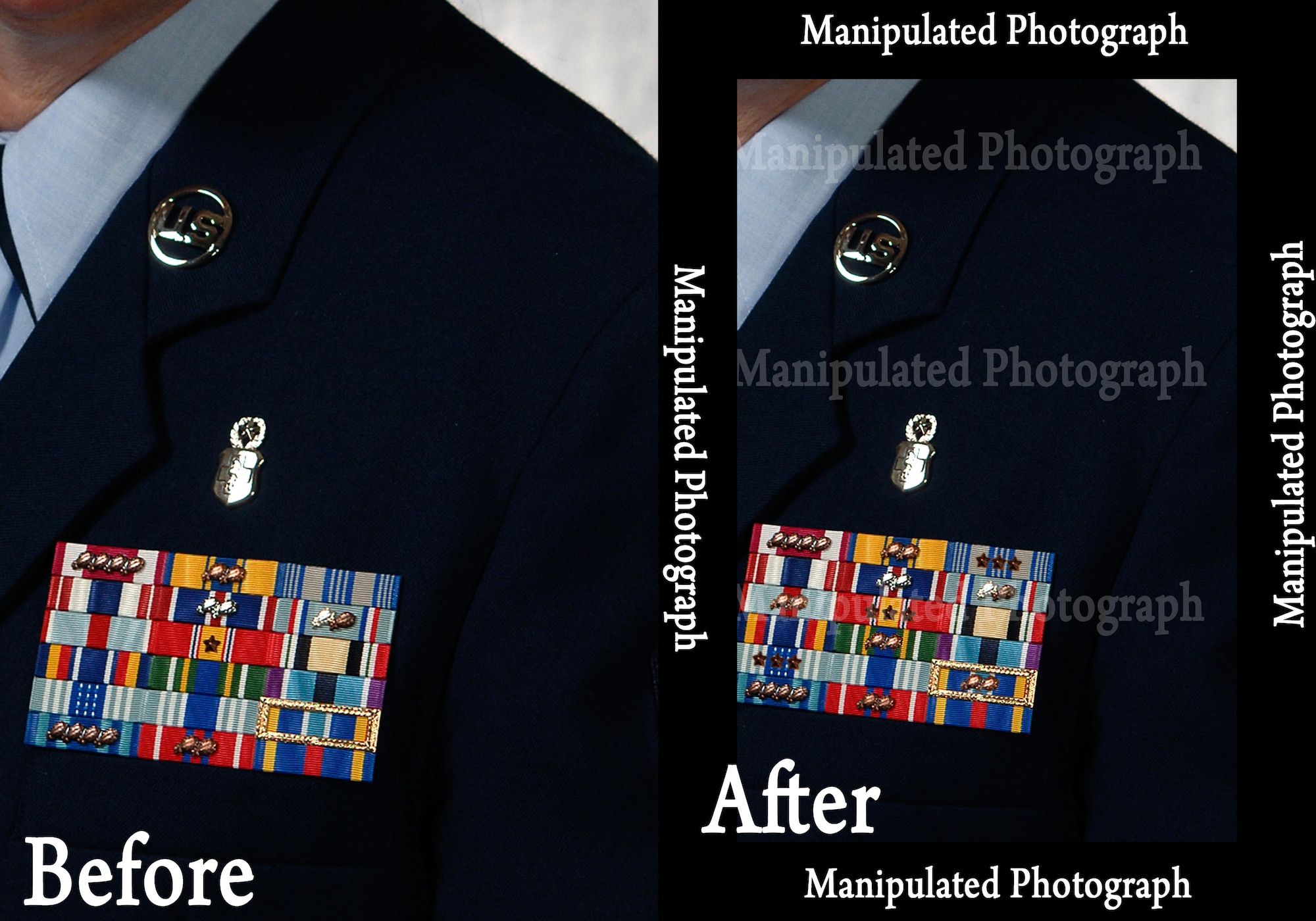 Devices were added to a number of the ribons which not only is unethical, its illiegal. (U.S. Air Force photo illustration by Airman 1st Class Perry Aston)