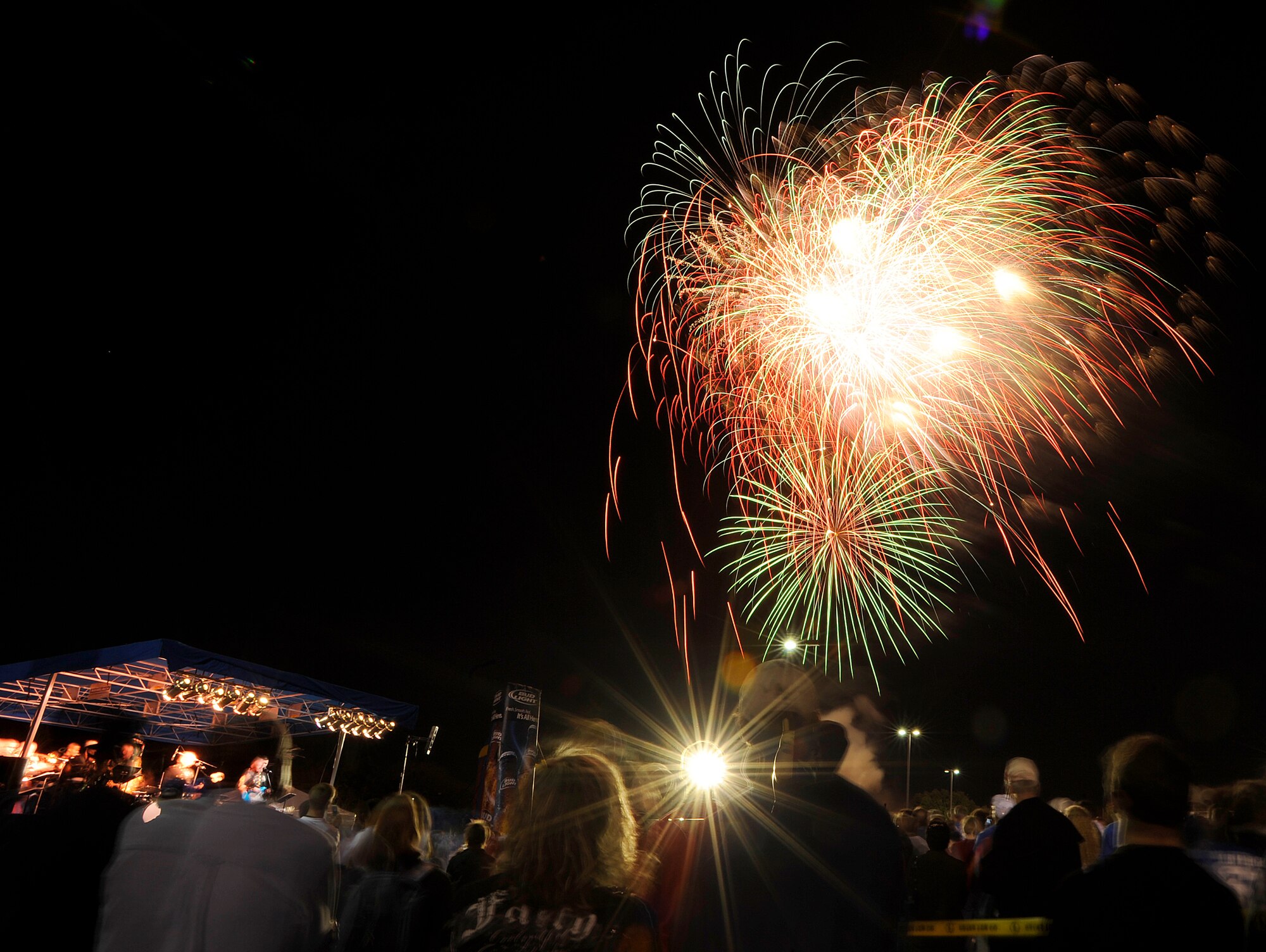 A fireworks display concludes the Adventure Day celebration and pep rally Dec. 30  held for the Bell Helicopter Armed Forces Bowl game between the U.S. Air Force Academy and the University of Houston at Amon G. Carter Stadium in Fort Worth, Texas, on Dec. 31. Air Force lost to Houston, 34-28. (U.S. Air Force photo/Staff Sgt. Bennie J. Davis III)