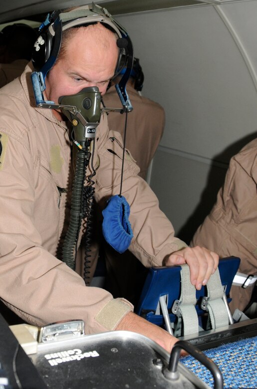 SOUTHWEST ASIA -- Flight Lt. Nathan Yabsley with the 965th Expeditionary Airborne Air Control Squadron performs pre-flight checks on an E-3 sentry here Dec. 24. He was preparing to fly his final mission at the 380th Air Expeditionary Wing before heading home to Australia. He has been with the 965th out of Tinker Air Force Base, Okla. for three years with the last four months in a deployed location gaining valuable frontline experience. While deployed with the 965th Flight Lieutenant Yablsey has flown 20 missions in the area of responsibility in support of Operations Iraqi and Enduring Freedom. (U.S. Air Force photo/Tech. Sgt. Christopher A. Campbell)(released)