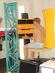 A Randolph aircrew lieutenant receives a computerized full-body scan as part of the anthropometric study conducted here. Photo by Airman 1st Class Katie Hickerson