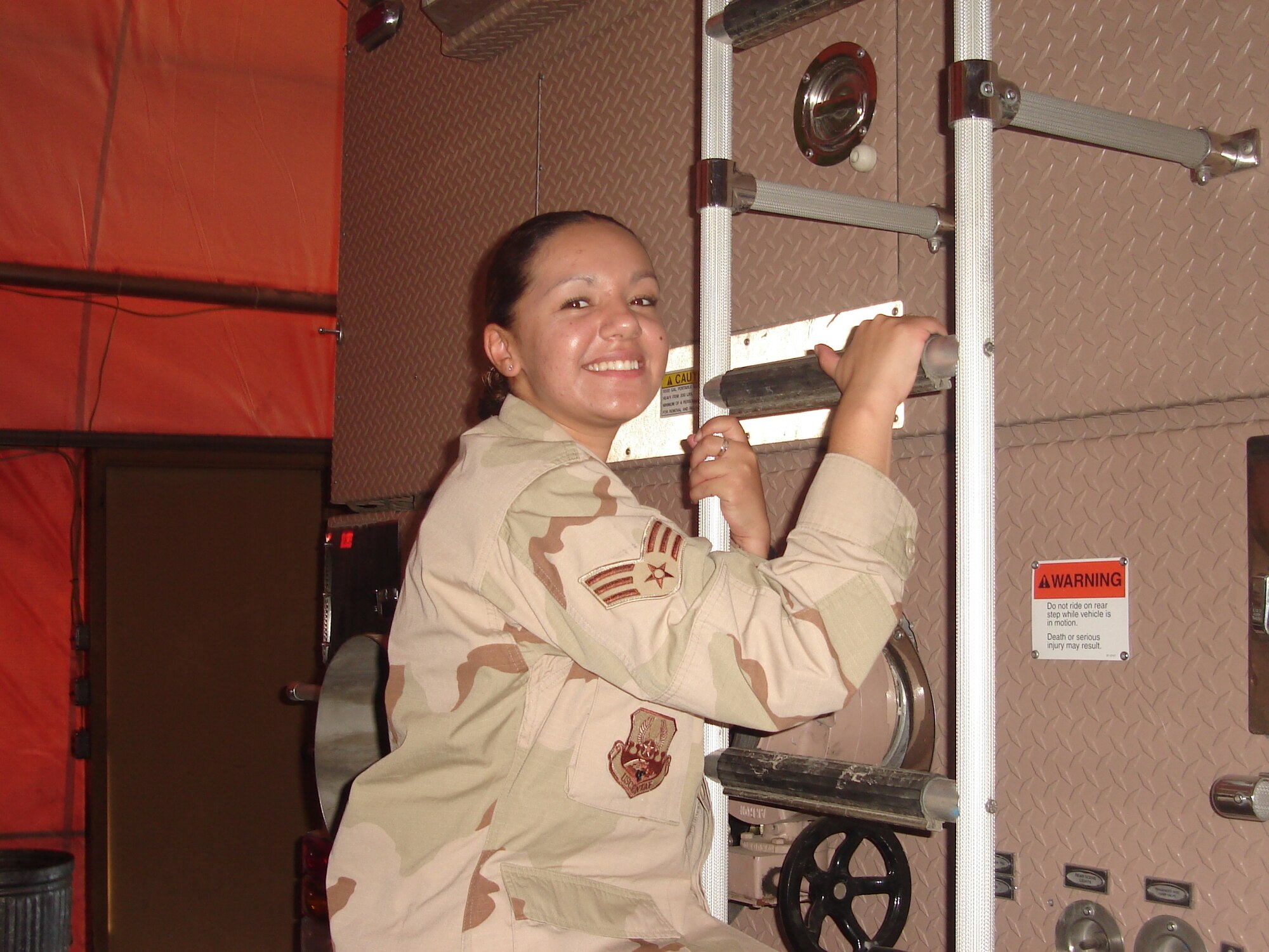 Senior Airman Denise Gutierrez of the 45th Space Wing Chapel during her deployment to Manas Air Base, Kyrgyzstan. (Courtesy photo)