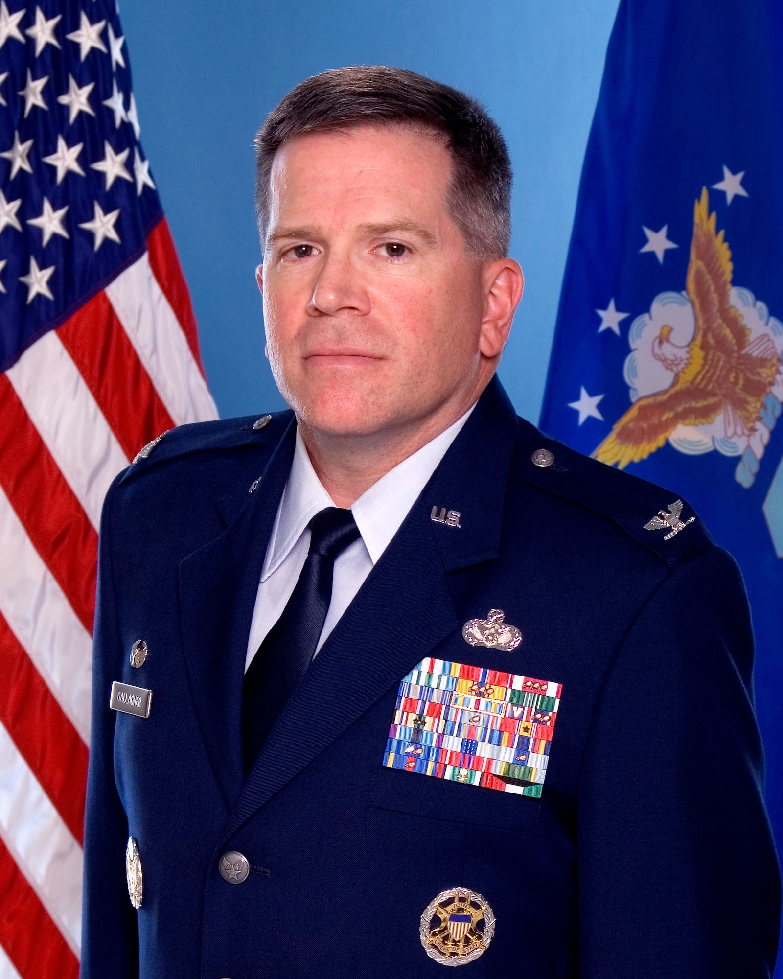 Col. Bryan J. Gallagher, 95th Air Base Wing commander, died Feb. 5. Colonel Gallagher was found unconcious at the Rosburg Fitness Center parking lot here. 