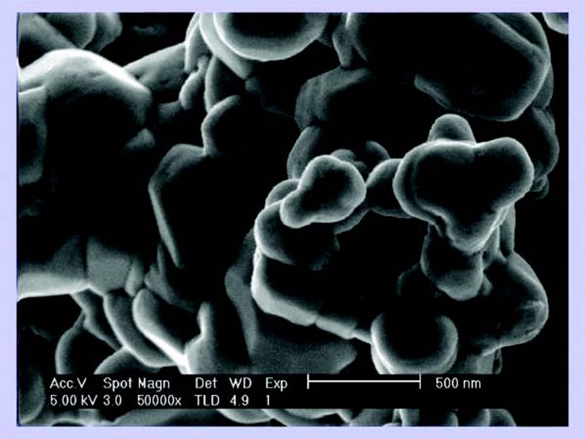 Microscopy picture of an organic polymer and silver composite