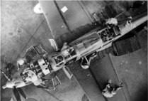 A maintenance crew comprised of women process a P-63 in the final processing hanger at Great Falls Army Air Base, June 1945. (photo courtesy of the Malmstrom Museum) 