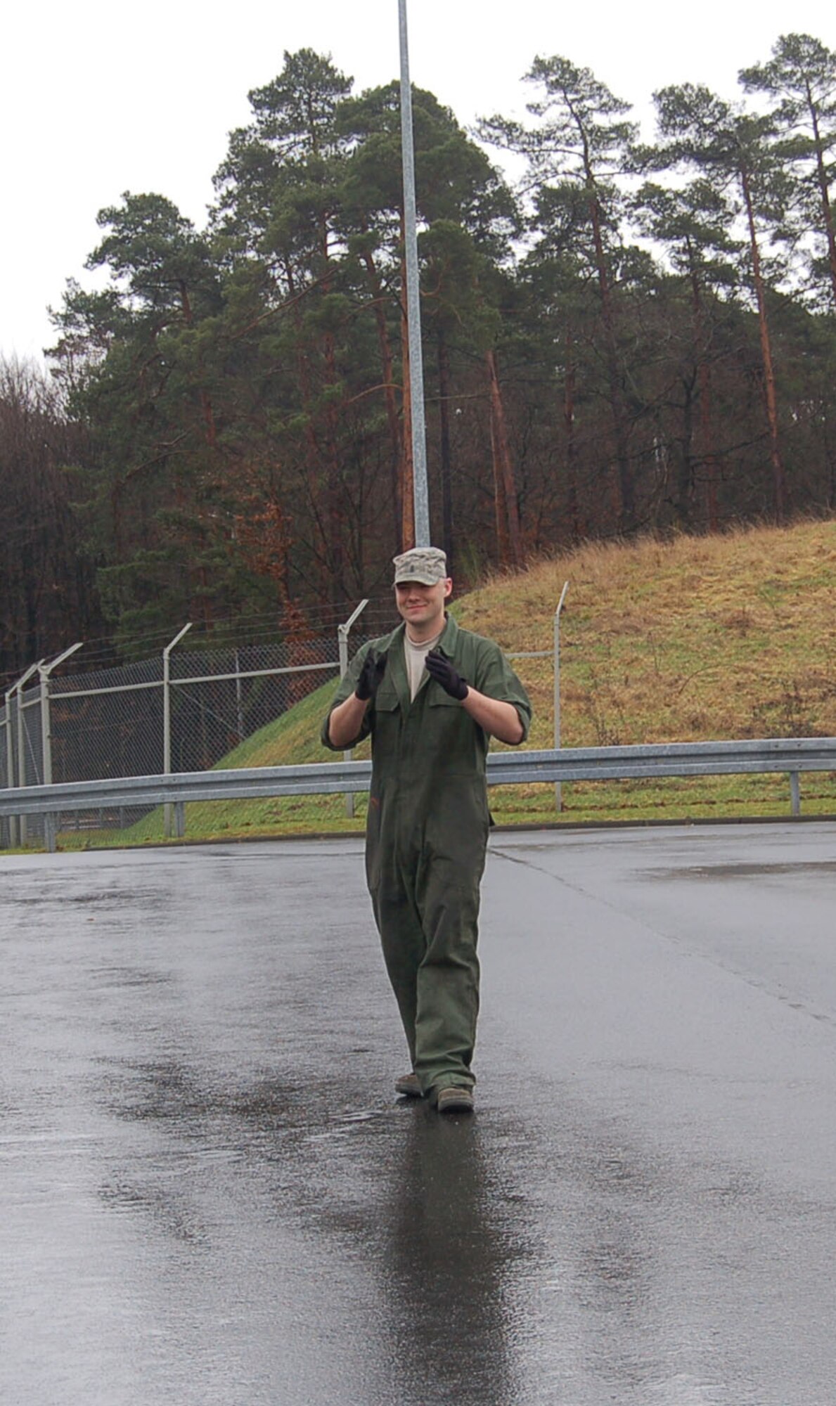 SPANGDAHLEM AIR BASE, Germany – An Airman with the 606th Air Control Squadron backs-up a truck full of equipment to be taken to the main 606th ACS compound. (Photo by Sequoia Montgomery)