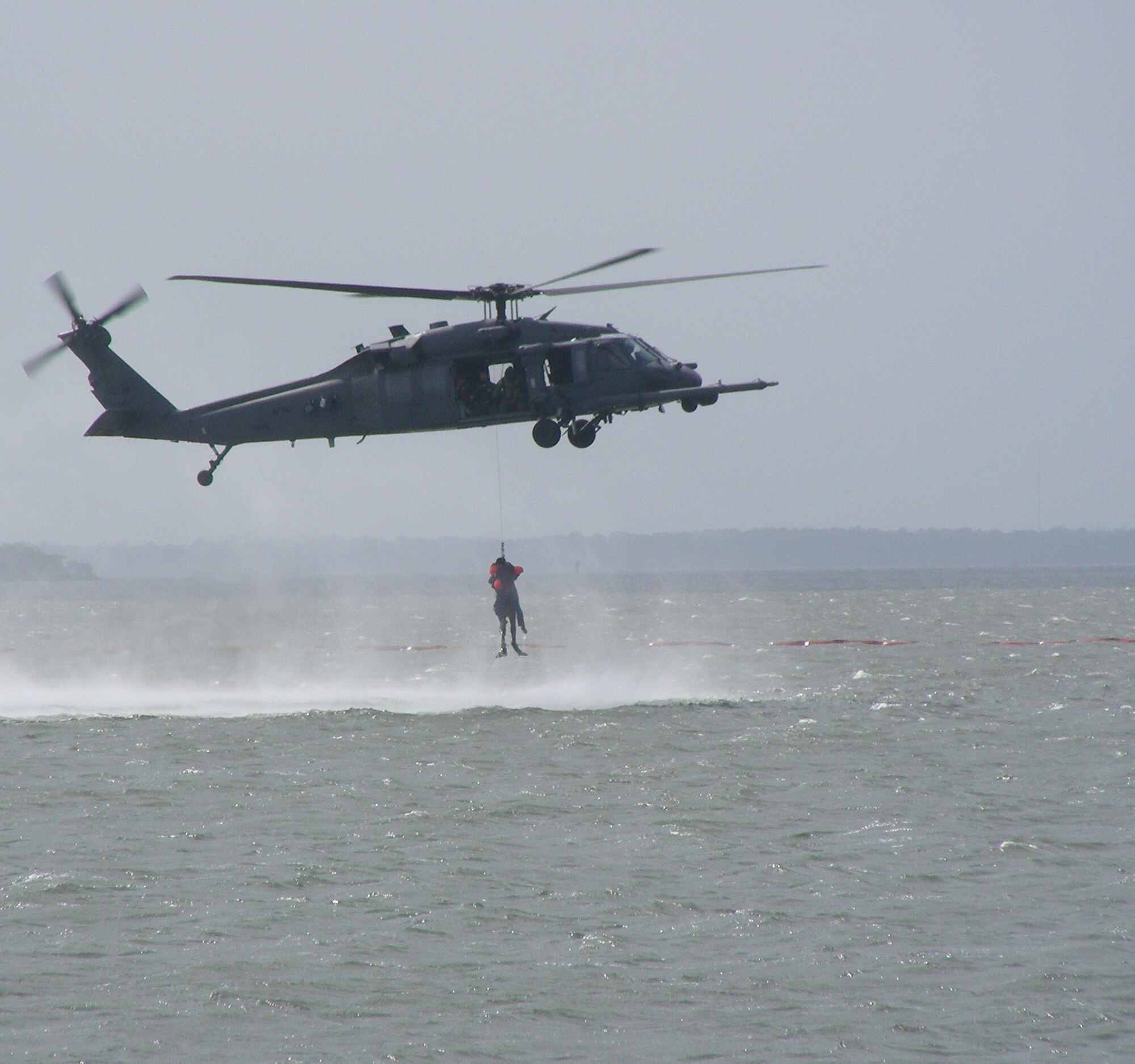 Air Force Reserve aircrews and pararescuemen from the 920th Rescue Wing conduct astronaut recovery training during the World Space Expo on the Banana River next to Kennedy Space Center Nov. 2.   (U.S. Air Force Photo/Staff Sgt. Paul Flipse)