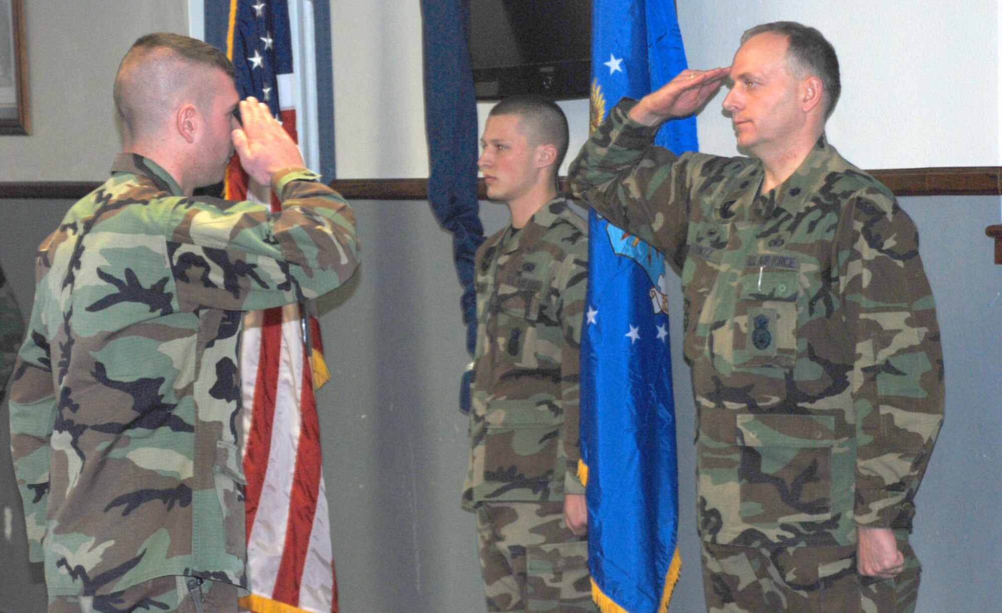 The 90th Missile Security Forces Squadron inactivated Flight 9 and activated Flight 3 Jan. 30. All military members from Flight 9 were assigned to the new Flight 3 upon completion of the ceremony (U.S. Air Force photos/Airman 1st Class Daryl Knee).