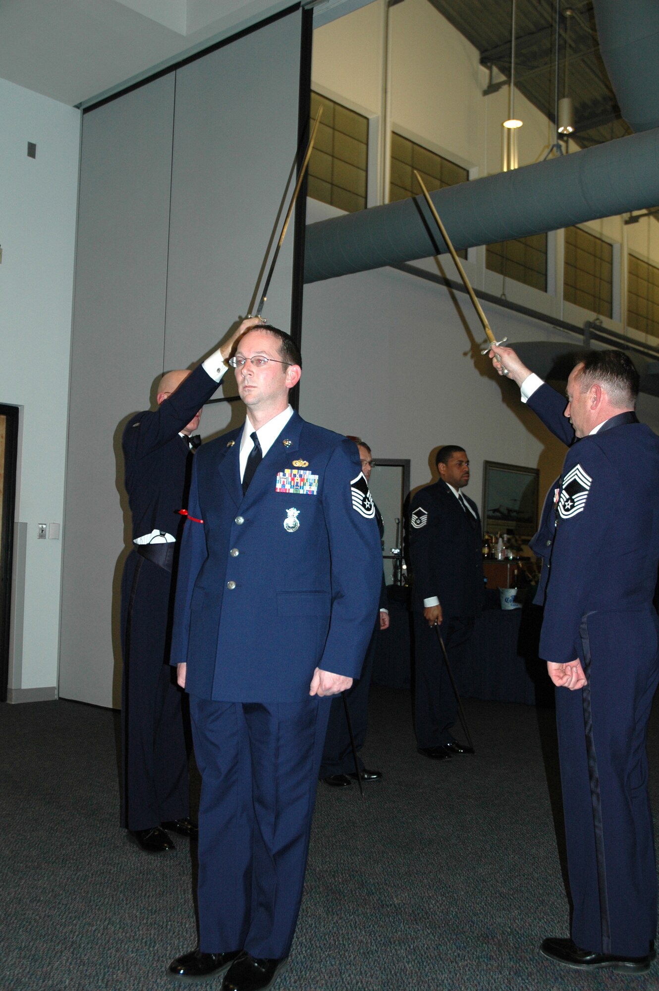 The Air Force Reserve's 512th Airlift Wing inducted 20 senior NCOs at an induction ceremony Feb. 2 at The Landings at Dover Air Force Base, Del. (U.S. Air Force photo\Senior Airman Andria J. Allmond)