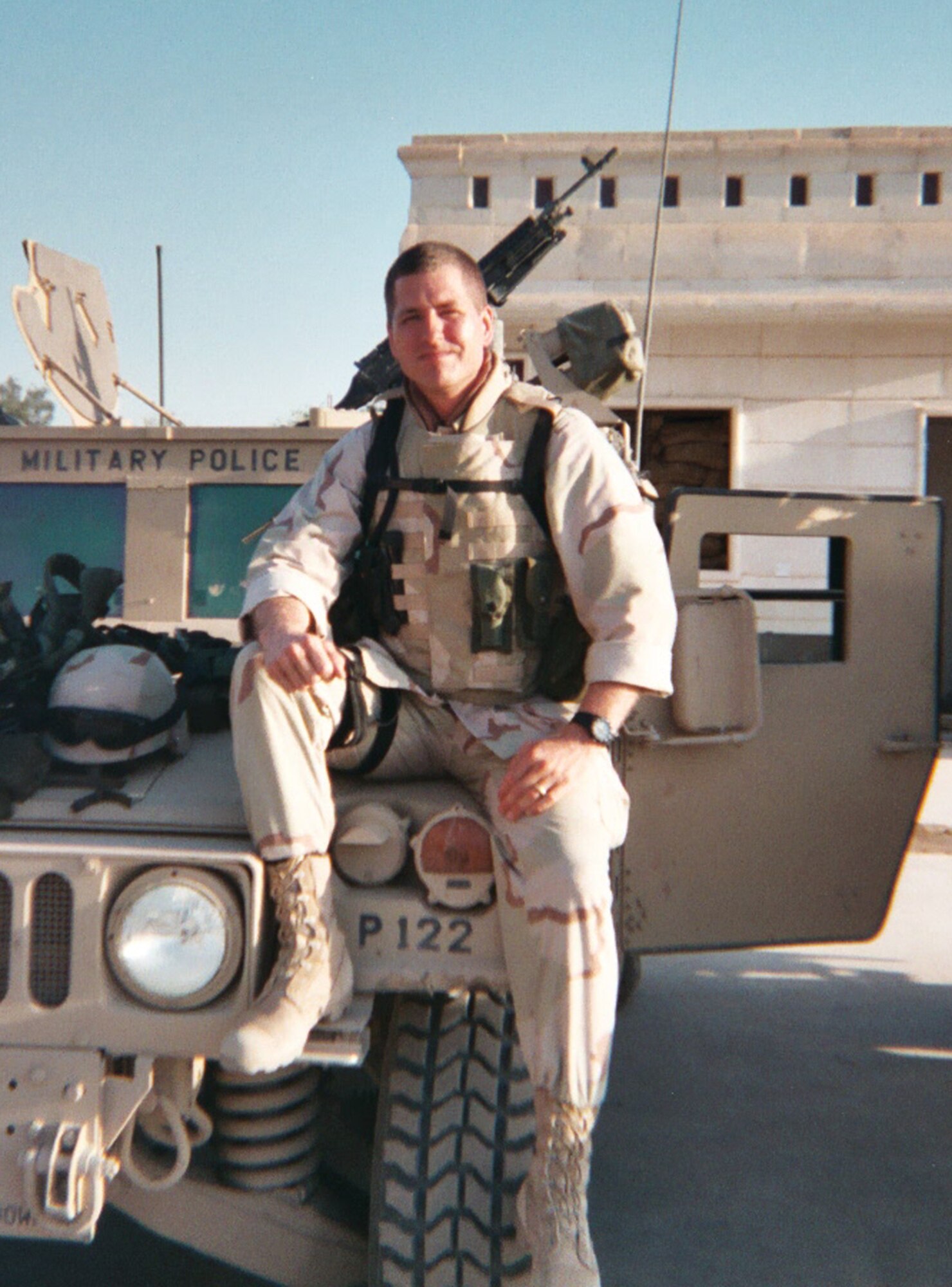 The new commander of the 94th Security Forces Squadron at Dobbins Air Reserve Base, Ga., Maj. Timothy Martz, is pictured here pre-patrol on a recent deployment to Iraq. 