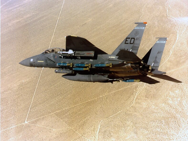 The F-15E Strike Eagle underwent development test and evaluation in the late 1980s and was delivered to the combat Air Force in time to play a significant role in the first Persian Gulf conflict. (U.S. Air Force photo/Master Sgt. Daniel Richardson)