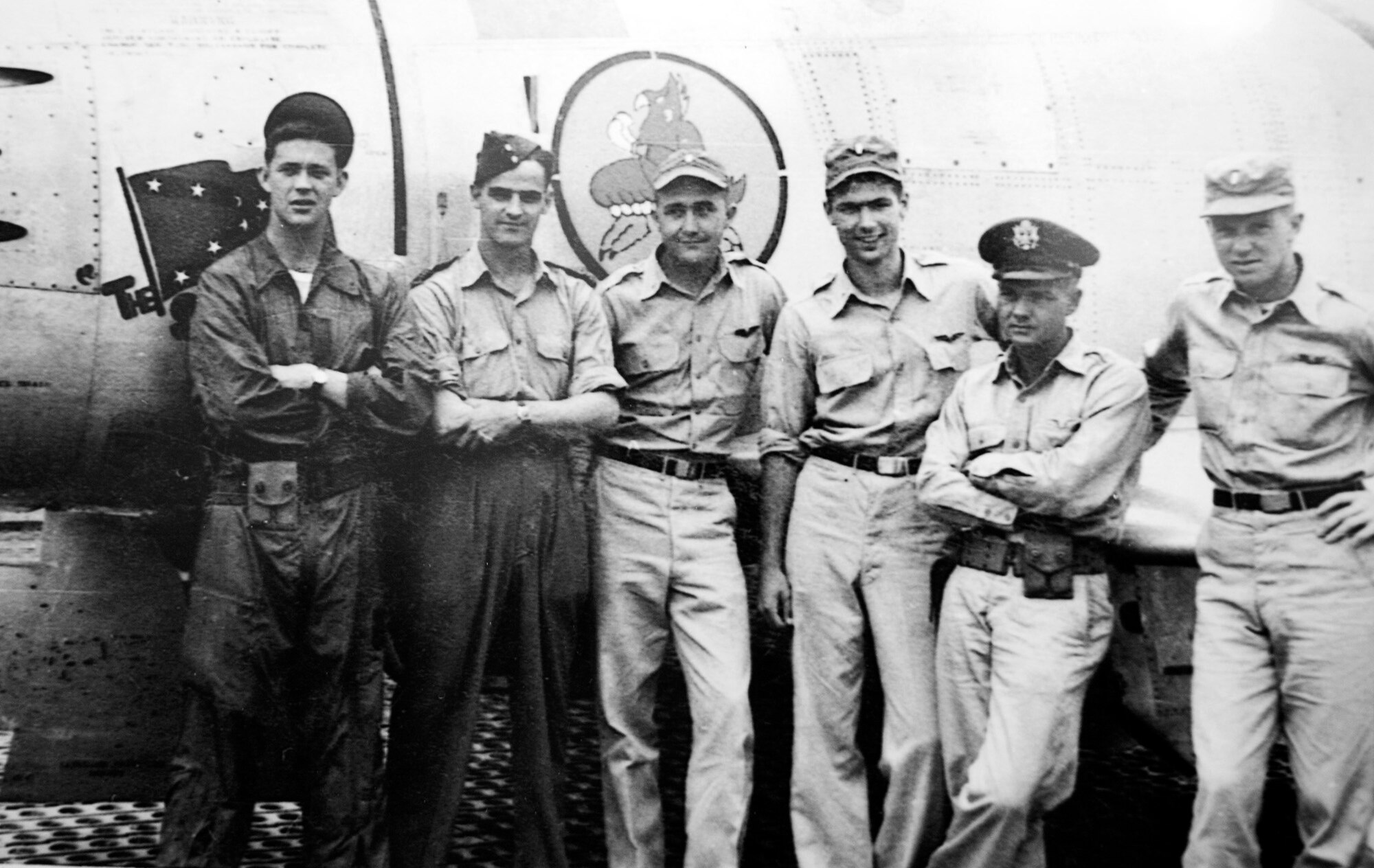 Retired Lt. Gen. Cleveland (third from right) was deployed to South Korea in March 1952, where he flew F-86s as a flight commander with the 4th Fighter Interceptor Wing at Kimpo Air Base. Fifty-five years after the Korean War, the Air Force has recognized General Cleveland as a fighter ace for his accomplishments of five MiG-15s kills and one probable. (U.S. Air Force photo/Staff Sgt. Bennie J. Davis III)
