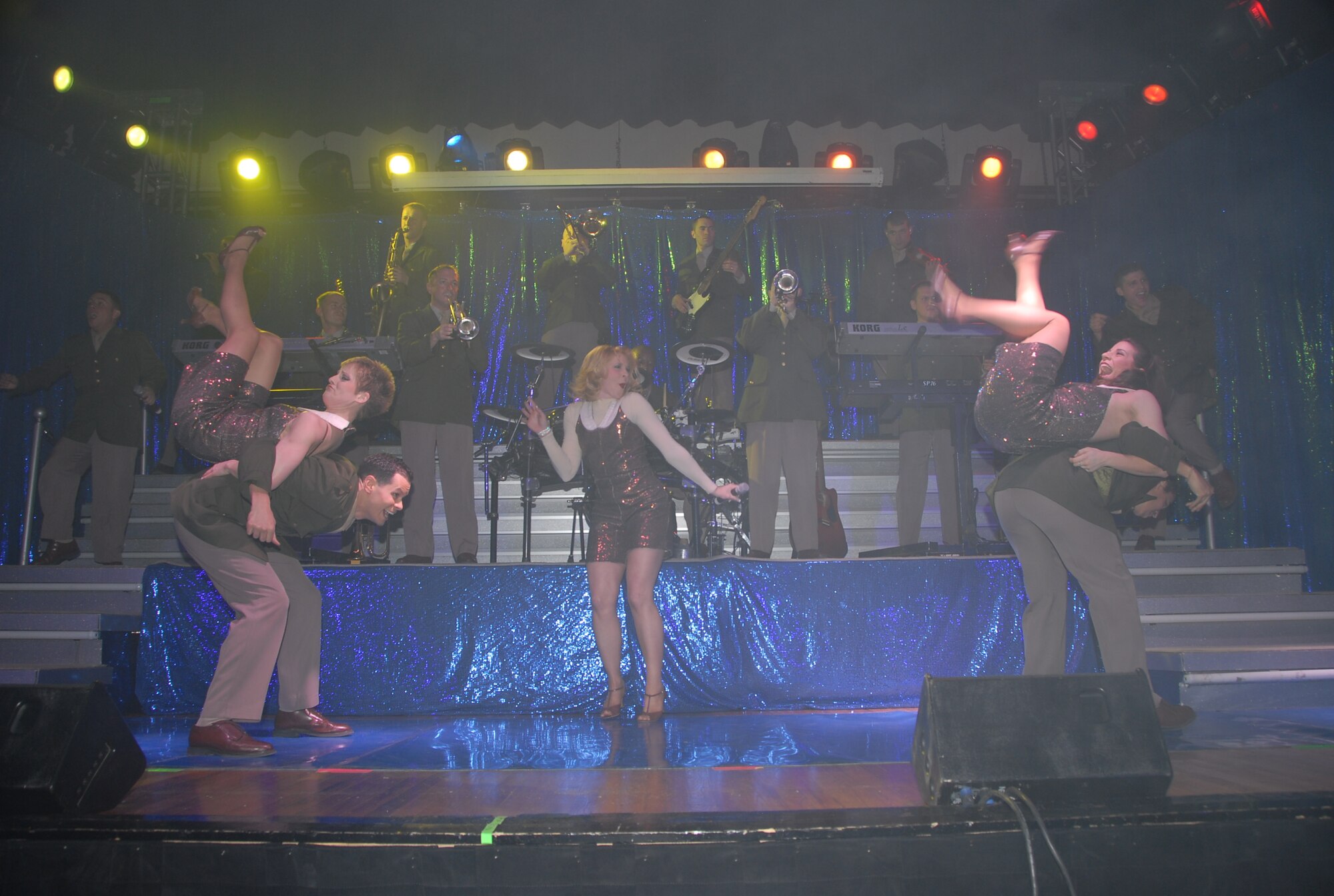 ALTUS AIR FORCE BASE, Okla. -- Tops In Blue performers put on a show for Altus Air Force Base Airmen and area residents Feb. 11 in the Altus Municipal Auditorium.  The Air Force entertainer performed in front of a full house. (Air Force photo/ Airman 1st Class Cherice Bryant)