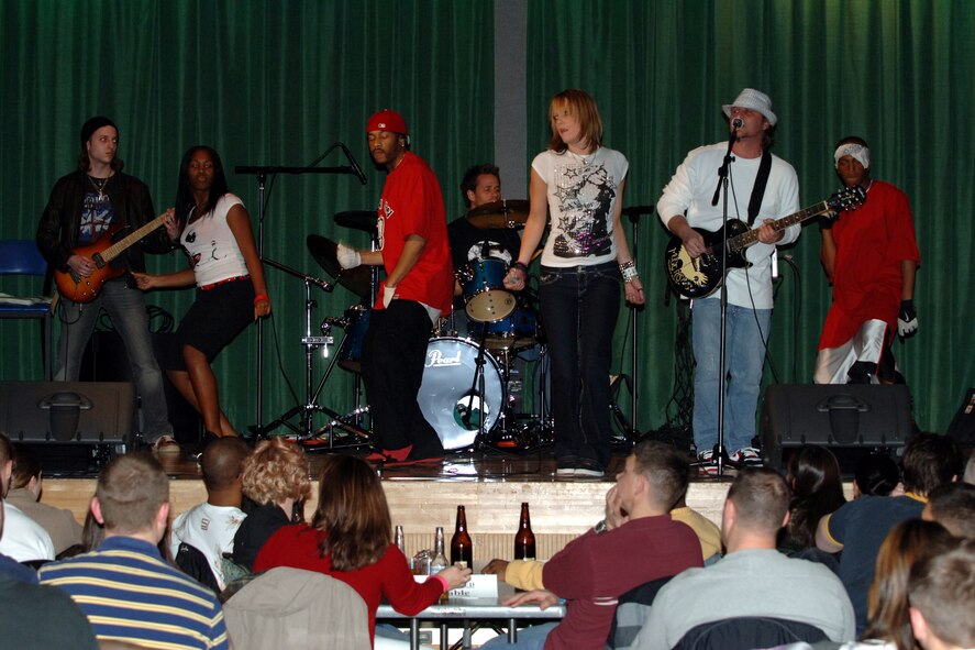 MISAWA AIR BASE, Japan -- Seminole County, a rock/hip-hop band, performs at the collocated club here Feb. 8, 2008. The band opened up for a comedy performance by Sinbad. They performed a full show the following night. (U.S. Air Force photo by Chief Master Sgt. Michael Atkinson)