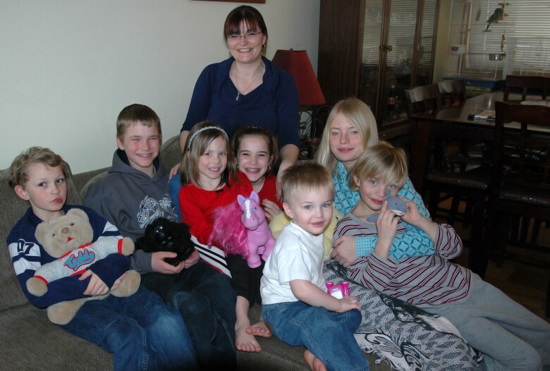 FAIRCHILD AIR FORCE BASE, Wash. – The Edwards family recently went on a household spree, looking for items to donate to Iraqi children to where husband and father, Staff Sgt. Bradley Edwards, 92nd Security Forces Squadron, is deployed. Each child gave up at least one of their toys, as well as an abundance of clothing and school supplies. (U.S. Air Force photo / Airman 1st Class Kali L. Gradishar)