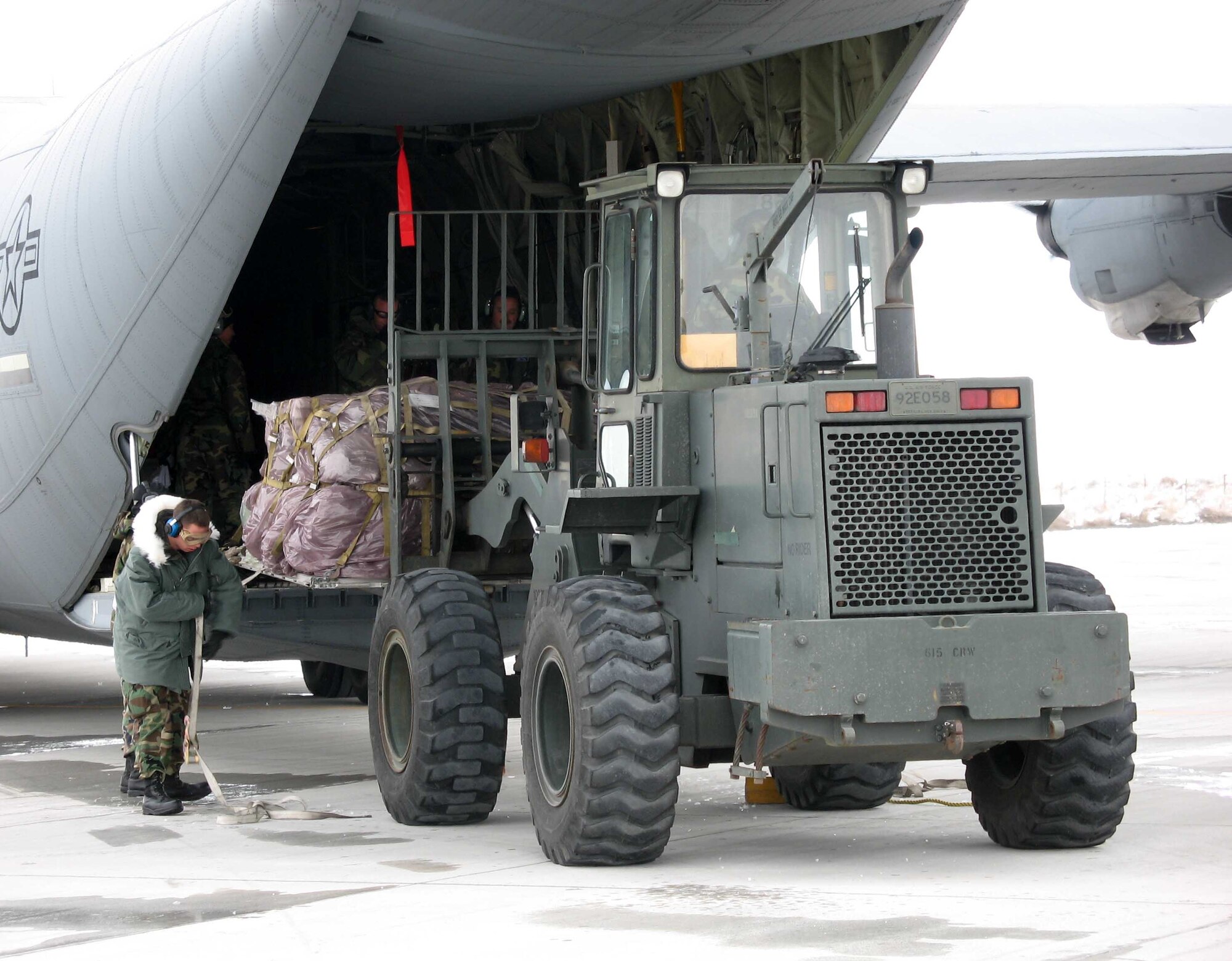 Members of the 573rd Global Support Squadron take part in Exercise Joint Fortune 2008 from Jan. 21 through 25. The exercise was developed to simulate a realistic training scenario, establishing air base operations to provide critical war-fighting supplies to combat forces while operating in a forward-deployed location. 