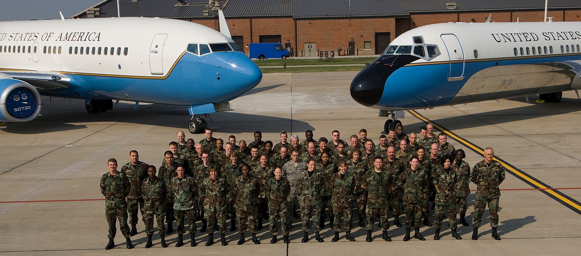 932nd Airlift Wing, Aeromedical Staging Squadron members help make the organization run smoothly.  

In the background are the wing's two types of planes, the C-40C (LEFT) and the C-9C (RIGHT). In addition to representing the Air Force Reserve in their local communities, members of the 932nd AW conduct service projects including blood, food, and toy drives for non-profit organizations. 

The wing can be seen in several major parades throughout the year.  To find out about the latest openings in the Air Force Reserve Command, call 1-800-257-1212.