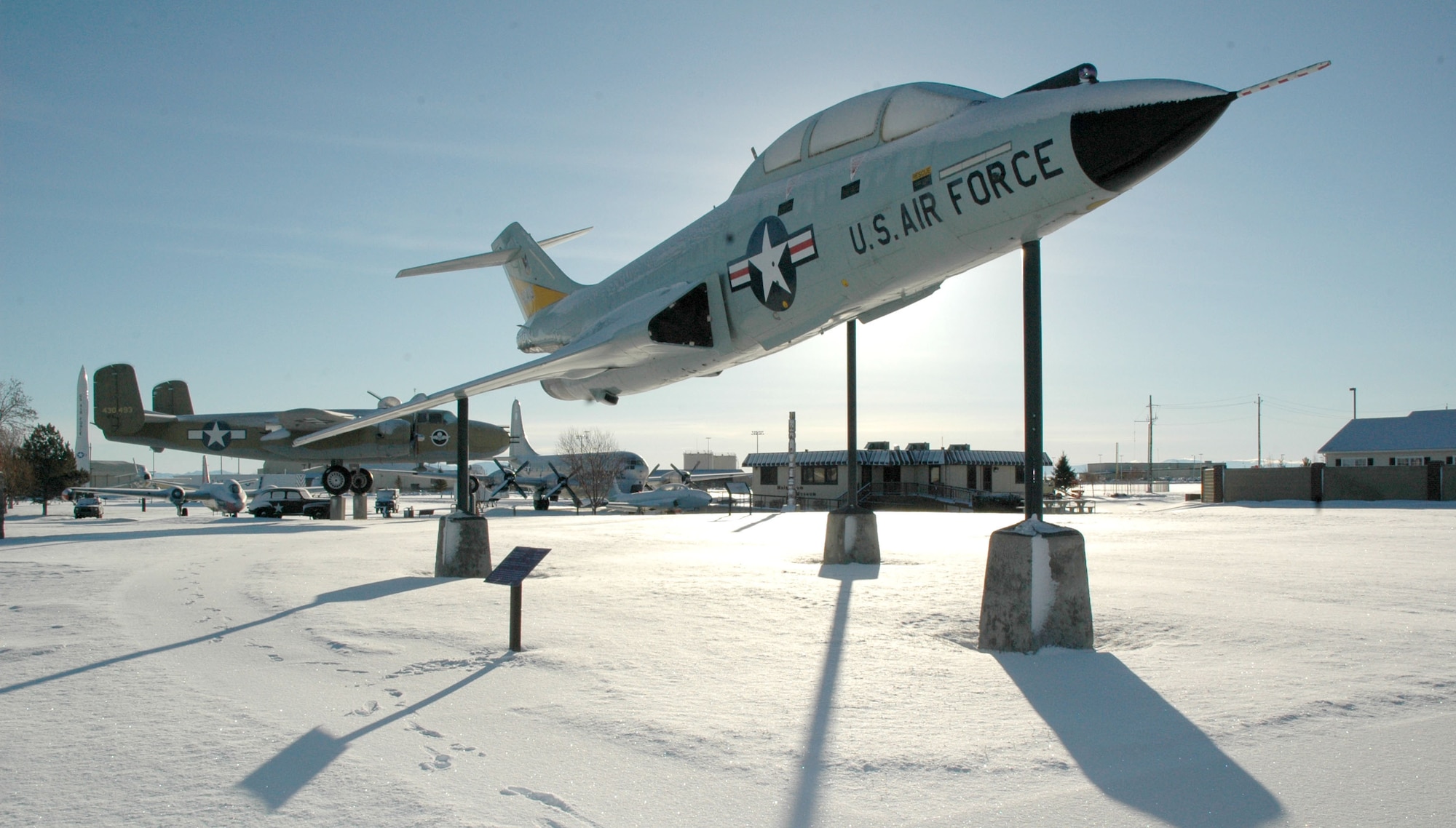 An F-101B “Voodoo,” is on display at the Malmstrom Museum air park. The air park showcases more than 10 preserved aircraft, vehicles and weapons systems near the 2nd Avenue N. gate. The museum is open Monday to Friday from 10 a.m. to 4 p.m. (U.S. Air Force photo/Airman 1st Class Dillon White)