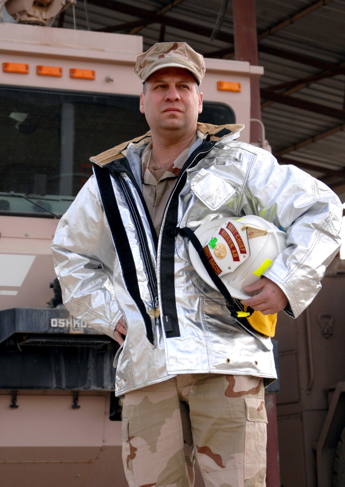 Master Sgt. Tyree Bacon, 506th Expeditionary Civil Engineer Squadron firefighter, was involved in the rescue efforts during 9/11. He said he recently volunteered for a deployment to Iraq to help prevent another terrorist attack on his home turf. (U.S. Air Force photo by Senior Airman SerMae Lampkin)