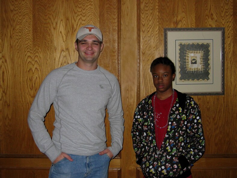 ABILENE, Texas -- First Lieutenant Steve Grow, 7th Contracting Squadron, was recently recognized by the Abilene Big Brothers Big Sisters as the Match of the Month. Lieutenant Grow, a big brother to KeeKee, joined the program as a way to provide a positive role model and be there to listen to concerns. For more information on the program visit http://www.bbbsabilene.org/big.htm (Courtesy photo)