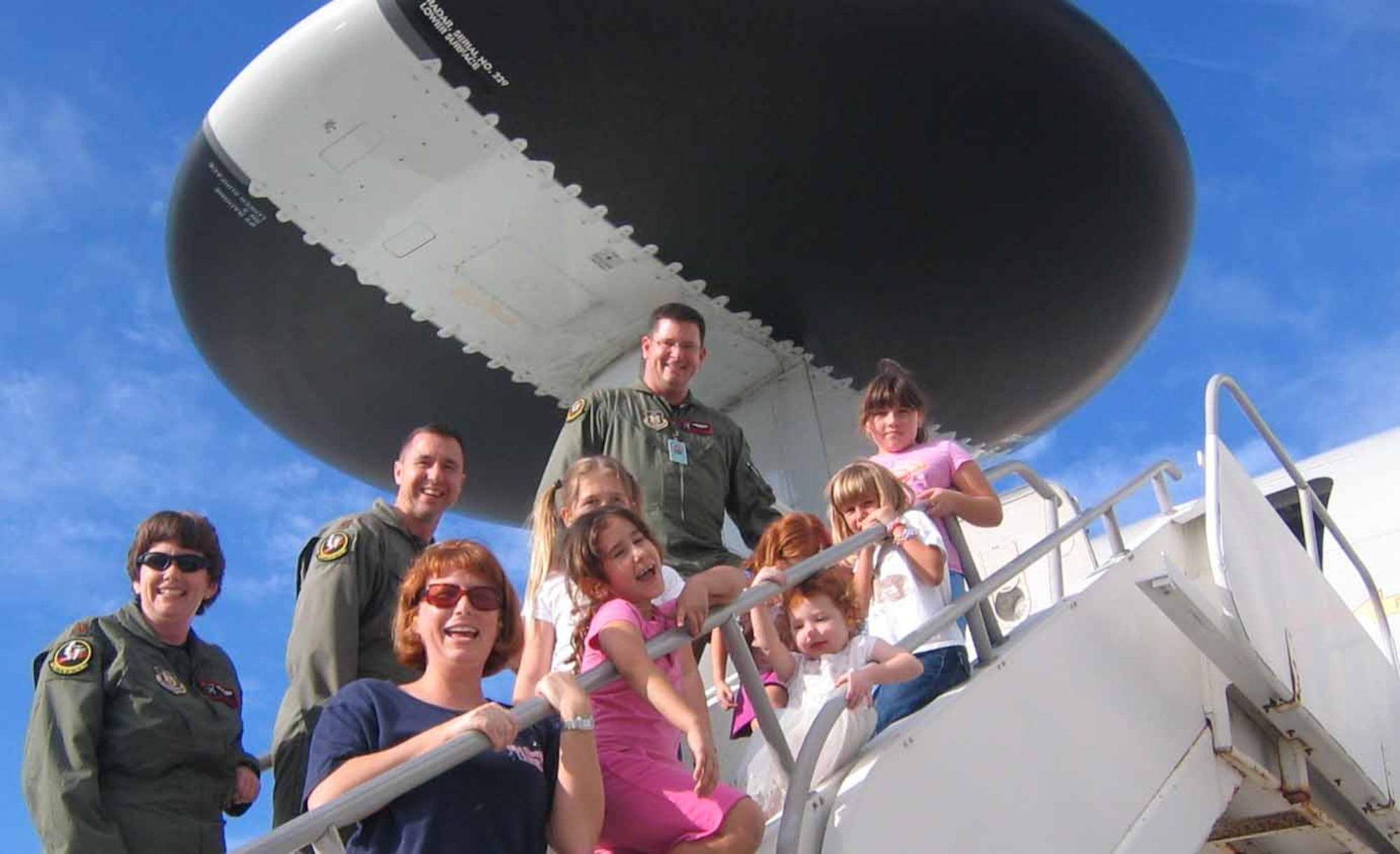 Members of the 970th Airborne Air Control Squadron (AACS) deployed to NAS Key West 19 Jan  –  1 Feb for two weeks of annual tour.  During this time frame they supported F-18 training missions from the Naval Air Warfare Center’s Top Gun School as well as F-16 training missions from the 93rd fighter squadron at Homestead ARB.  In addition to training missions, the crew provided a tour of the E-3 Sentry AWACS to the local Brownie troop at NAS Key West.  The girls - ages 5 to 6 (as well as one 3 year old little sister) - had the opportunity to see the inside of the AWACS and ask questions about military reservists and their service to the country.  (Air Force photo)