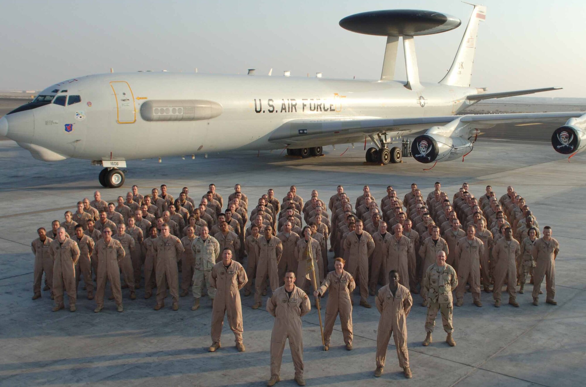 The 963rd EAACS at the forward operating location in Southwest Asia.  (Photo courtesy of Airman 1st Class Audrey Page)