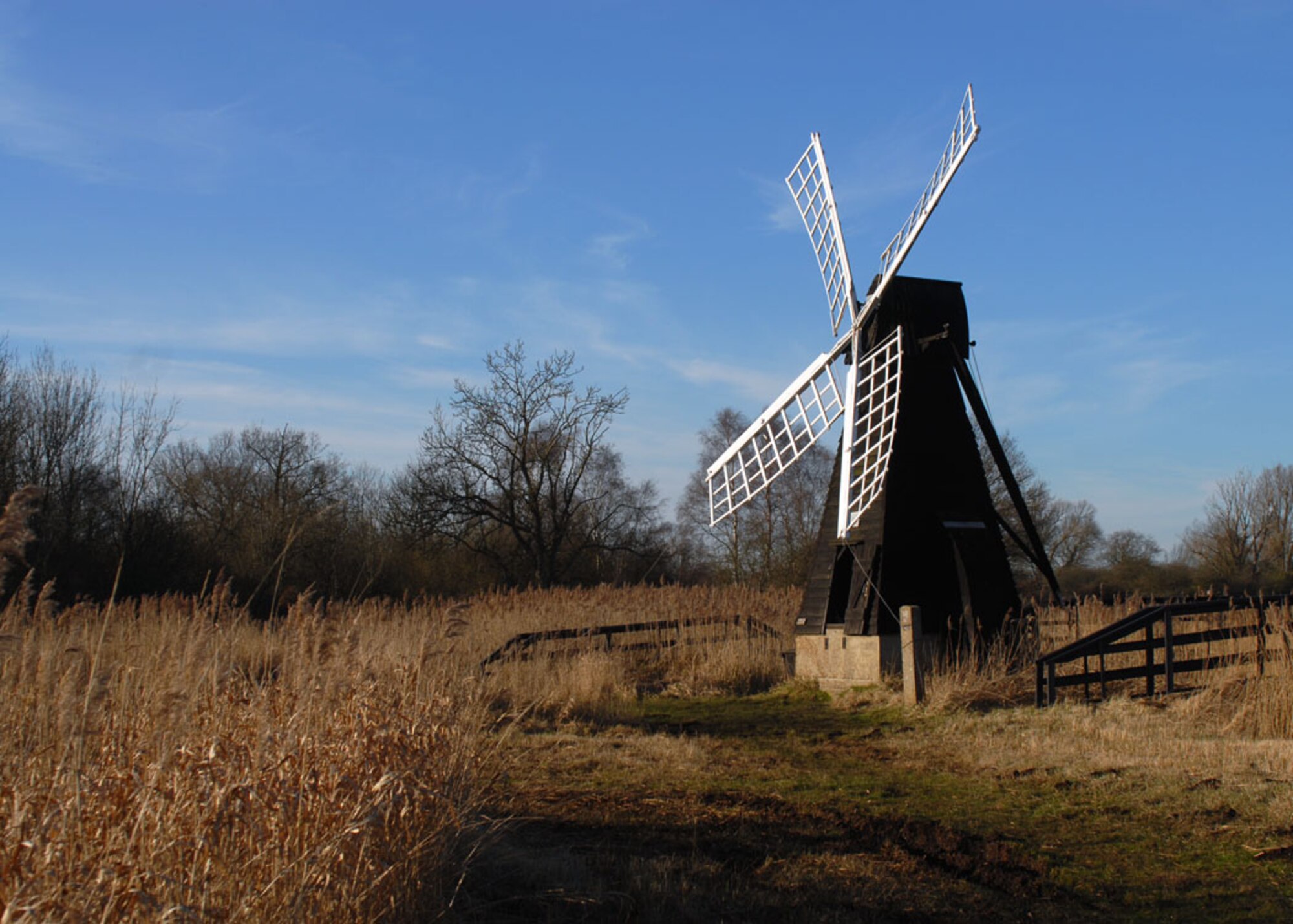 The fen's last working wooden windpump can be found in Wicken Fen National Nature Reserve which has also been identifed as a Site of Special Scientific Interest. (U.S. Air Force photo by Judith Wakelam)