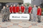 The 12th Medical Group shows off the trophy for winning the Randolph flag football title Feb. 13. The Medic Warriors completed an undefeated season by defeating AETC/CSS, 31-6, in the championship game. (Photo by Don Lindsey)