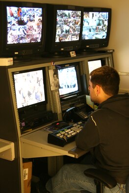 Employees of the loss prevention department in the Hill Air Force Base Base Exchange keep a lookout for shoplifting with help from the facility surveillance system. (U.S. Air Force photo by Senior Airman Clay Murray)