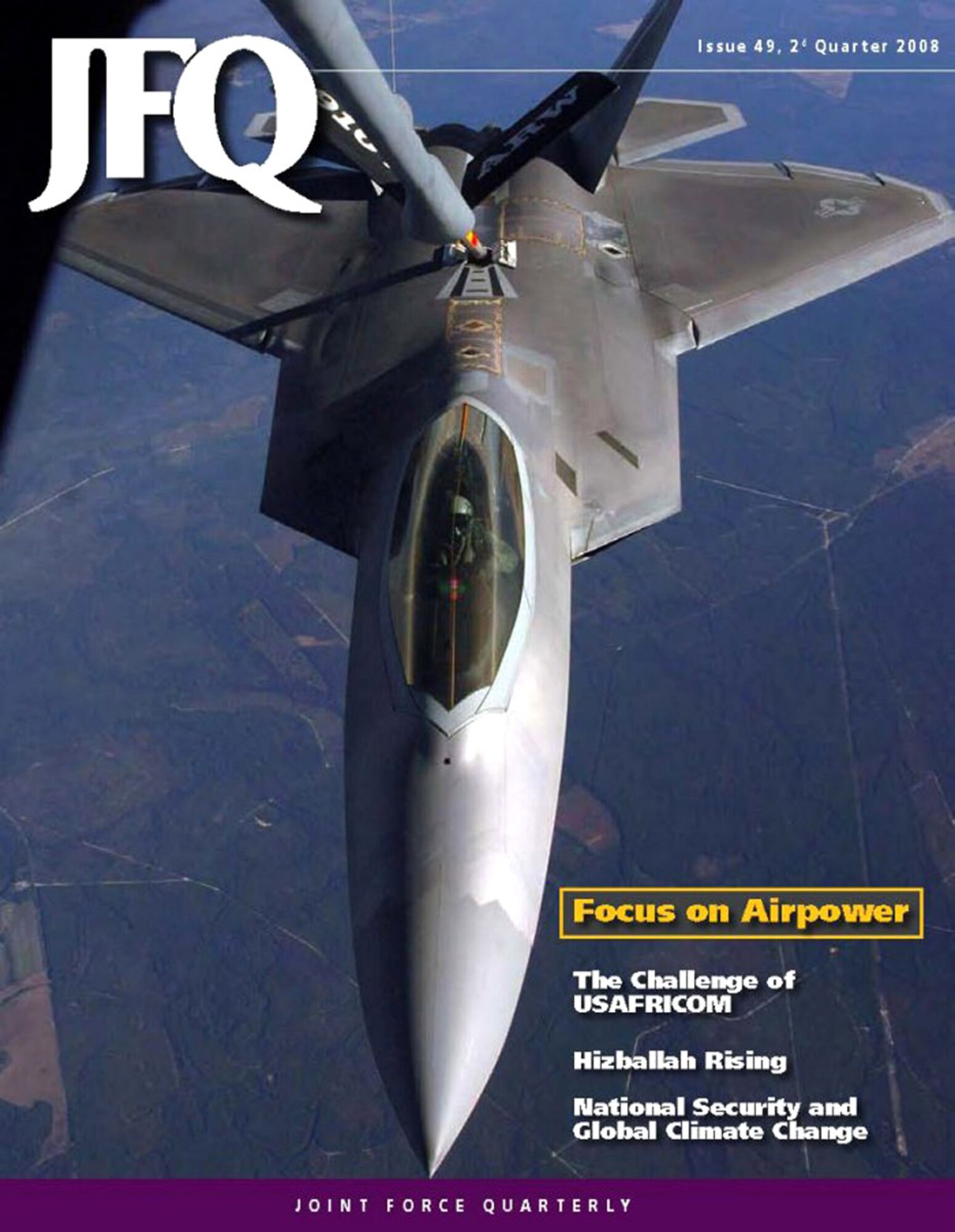 The latest edition of the Joint Force Quarterly focuses on airpower.  Included are articles by the Air Force chief of staff and several major command commanders offering views of leaders who command the most powerful air, space and cyberspace organization on Earth.  (Courtesy photo)