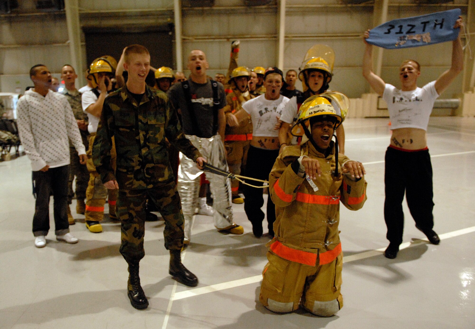 Students from the 312th Training Squadron show their squadron spirit during the competition. (U.S. Air Force photo by Senior Airman Kamaile Chan)
