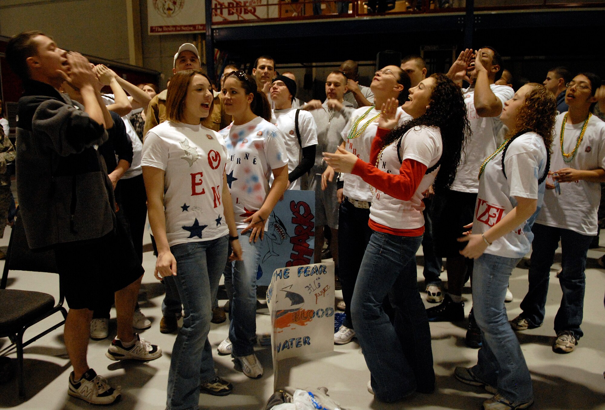 The students from the 316th Training Squadron answer the call when judges ask which squadron has the most spirit and were rewarded for their enthusiasm with the “Spirit Award.” (U.S. Air Force photo by Senior Airman Kamaile Chan)