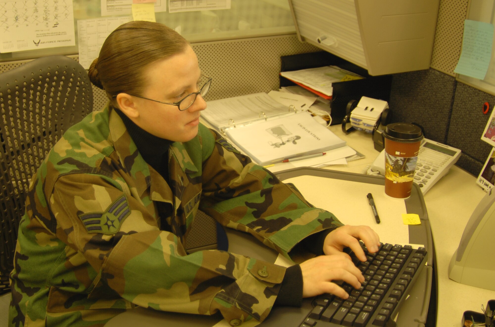 Senior Airman Margaret McCarthy, 95th Mission Support and Services Squadron customer service journeyman, is the Team Edwards Airman of the Fourth Quarter. Among her accomplishments this quarter, Airman McCarthy authored a new citizenship program instruction guide and re-engineered the processes to reduce time by 50 percent. (Photo by Airman 1st Class William O'Brien) 