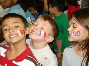 AVIANO AIR BASE ITALY--Elementary students at Aviano Elementary School enjoy their 100th day at school. 