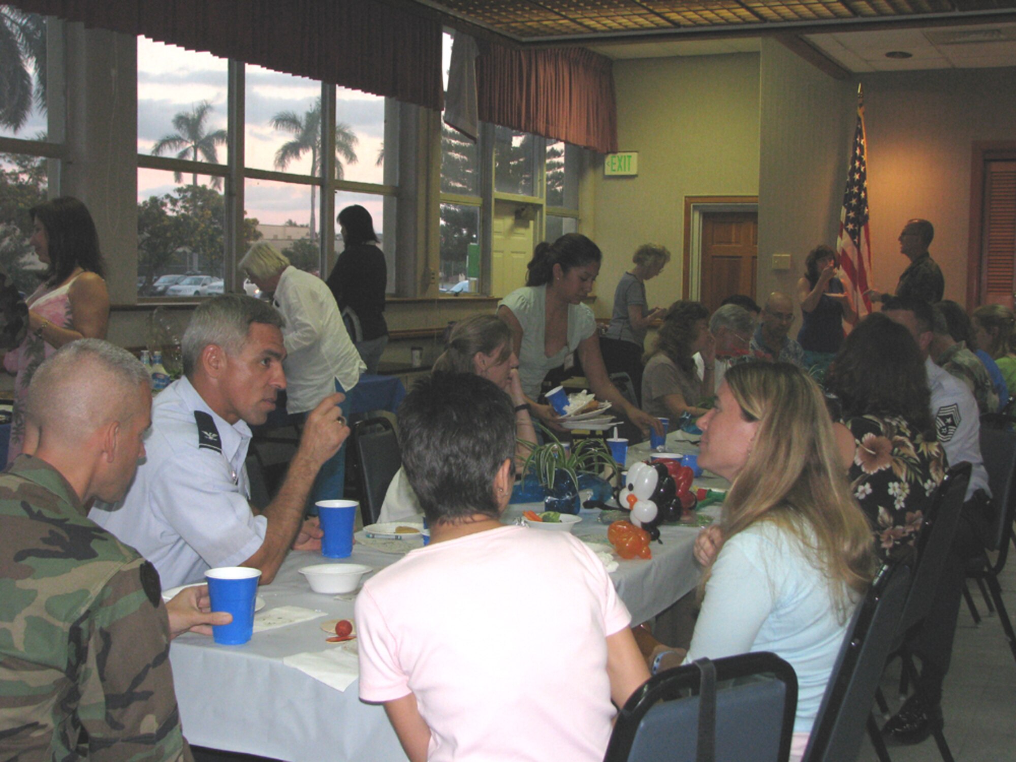 Col J.J. Torres, 15 AW Commander, attended the monthly activity dinner to show support and to encourage interaction among family members.   