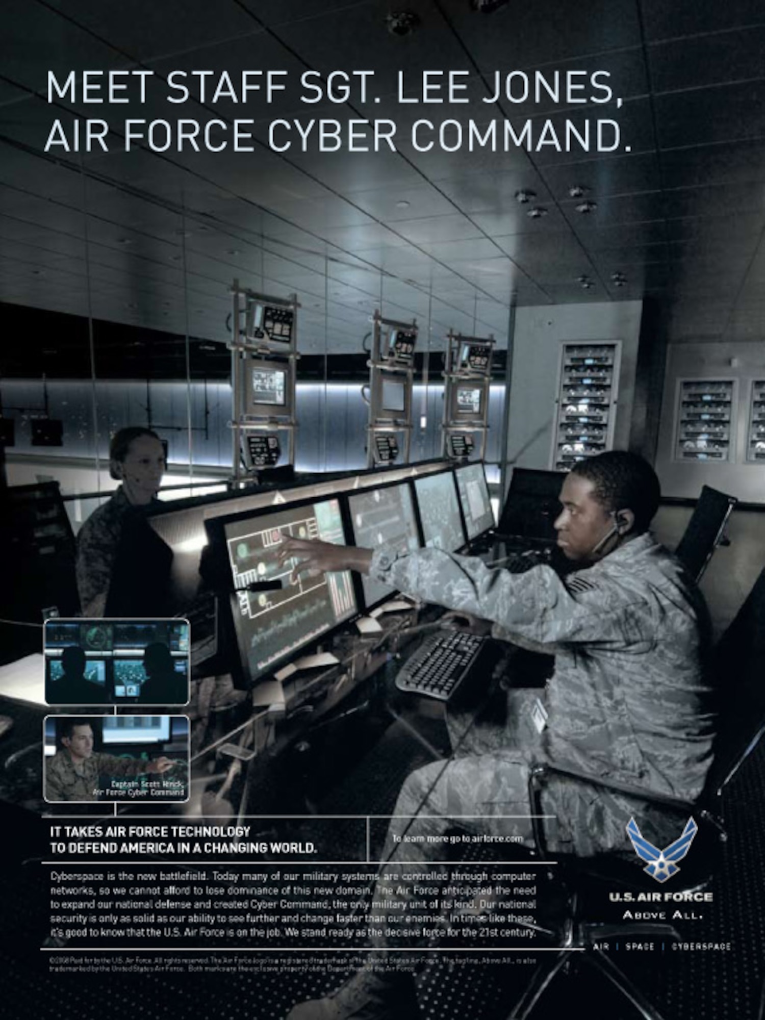 Page two of the print ad for "Above All" with cyberspace emphasis.