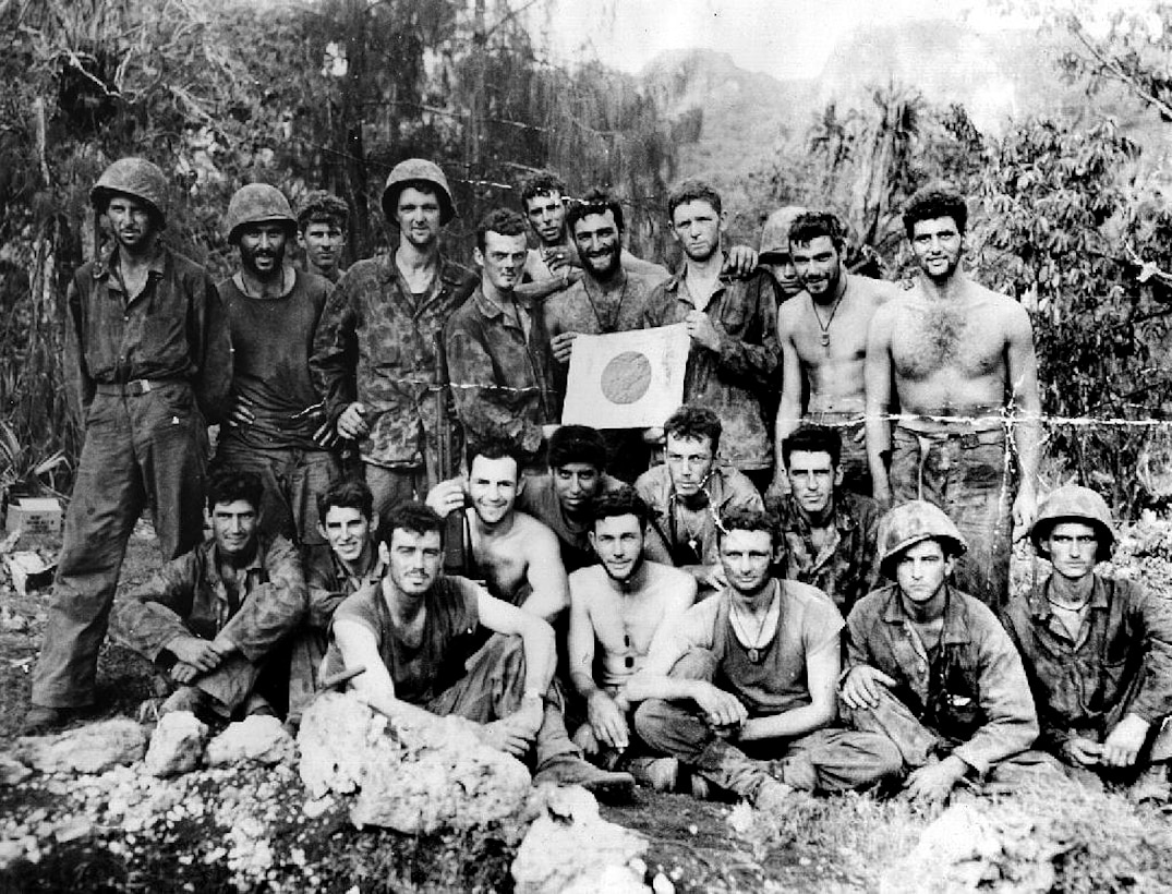 Marines during the push up Mt. Tapotchau during the Battle of Saipan, 1944.

Source: Delgado, Marvin A
