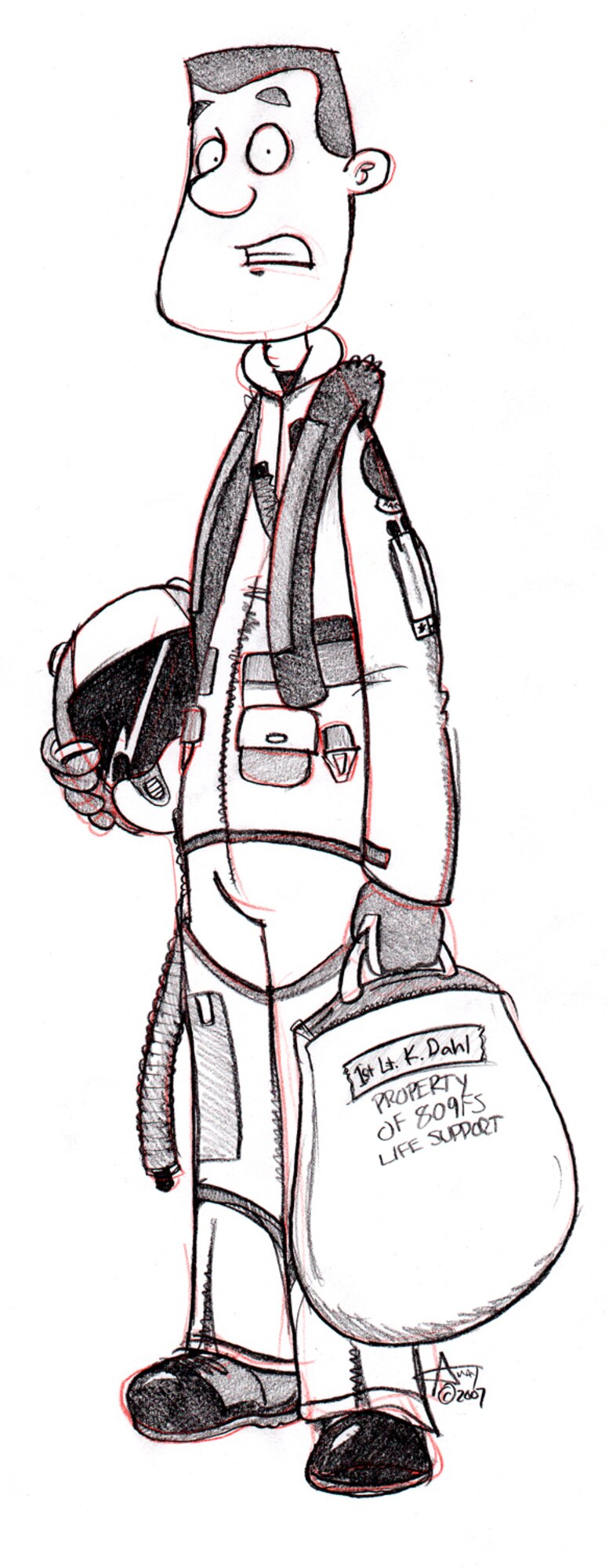 SOTO CANO AIR BASE, Honduras - Air Force 1st Lt. Kenneth Dahl, call sign "Barbie," is the star of the online web comic Air Force Blues, and a hero, of sorts, to his Internet following.  The fictional fighter jock is the creation of Air Force Staff Sgt. Austin M. May, a Public Affairs specialist deployed here from Laughlin Air Force Base, Texas.  (Graphic courtesy Air Force Blues) 