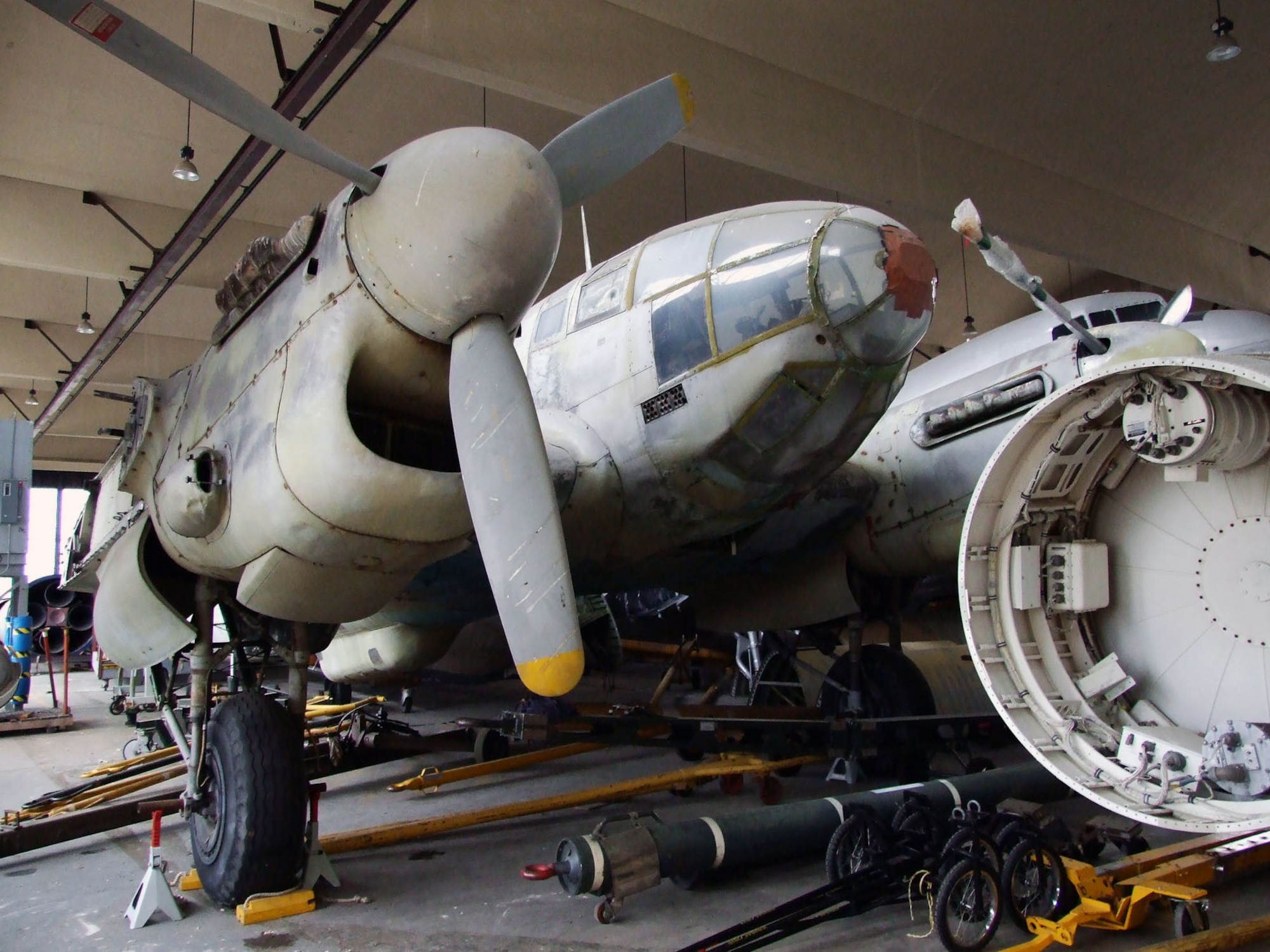 DAYTON, Ohio -- CASA 2.111H (Spanish HE-111H) is currently in storage at the National Museum of the United States Air Force. (U.S. Air Force photo)