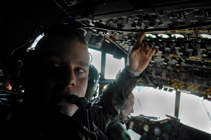 MOODY AIR FORCE BASE, Ga. -- Staff Sgt. Jonathan Ruszler, 723rd Aircraft Maintenance Squadron engine technician, assists with an engine run on an HC-130P Combat King Jan. 3 here. Moody maintainers spend many hours after every flight keeping the aging aircraft in service. (U.S. Air Force photo by Airman 1st Class Gina Chiaverotti)