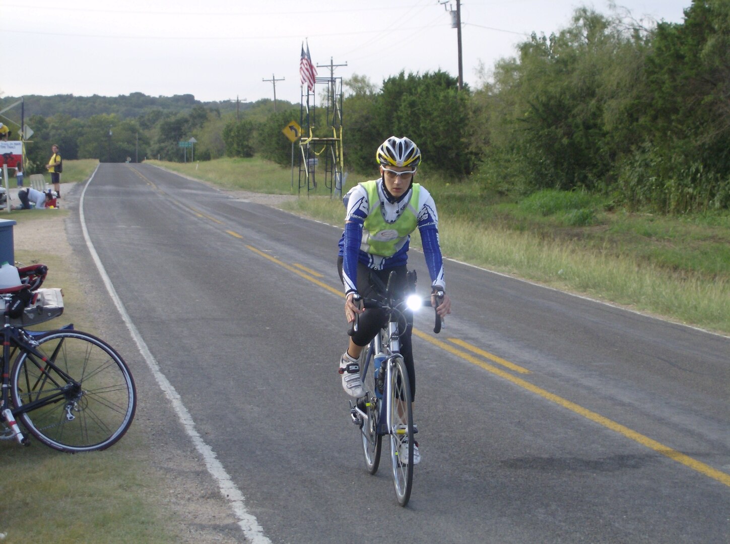 Courtesy photo
Rhonda Womack, wife of Master Sgt. Jeff Womack, treks alone during a declining slope on the last stretch of a qualifying race recently.
